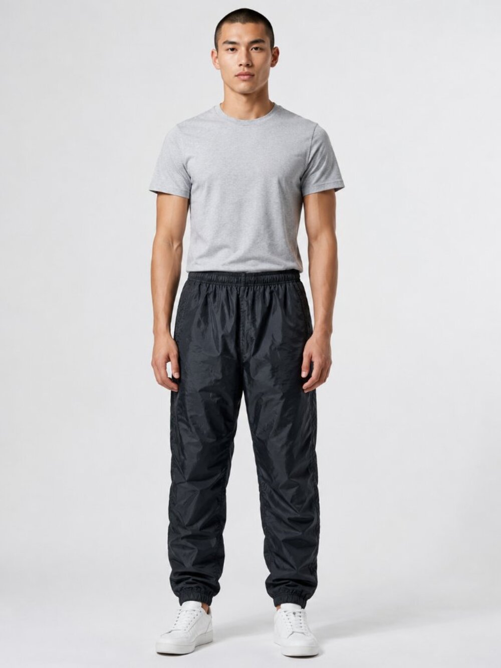 Athletic Works Black Windbreaker Track Pants Mesh Lined Joggers Size S